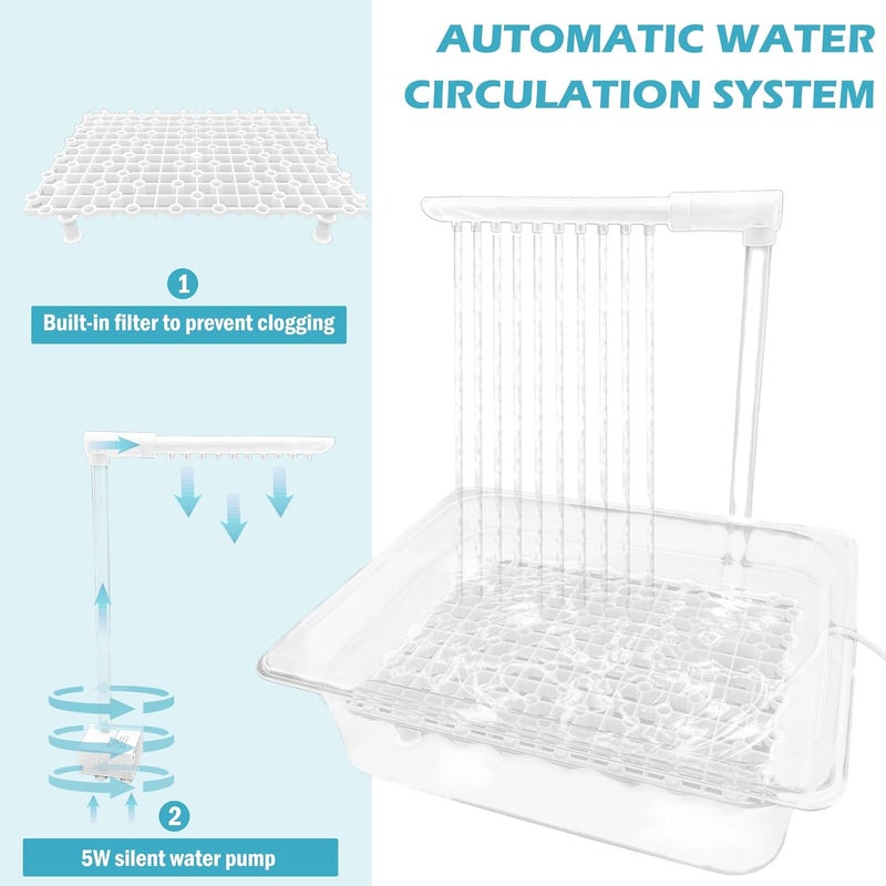 WEIYOONS Parrot Bathtub Pet Bird Bath for Cage Automatic Circulating Water Bird Shower Cockatiel African Grey Lovebird Budgies Small Medium Parakeets, Contains USB and Power Plug - Image 4